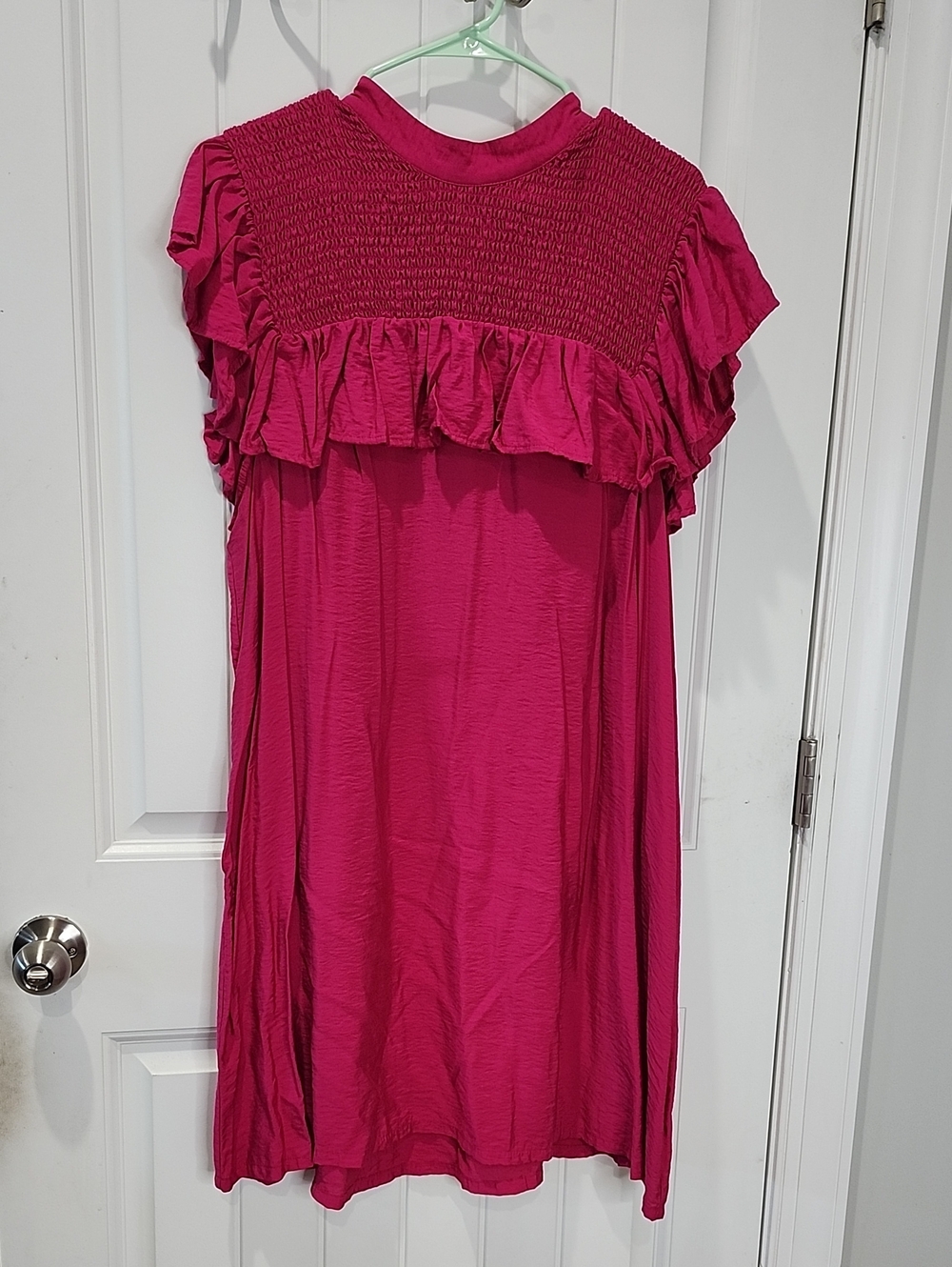 a new day Hot Pink Smocked Ruffle Casual Dress